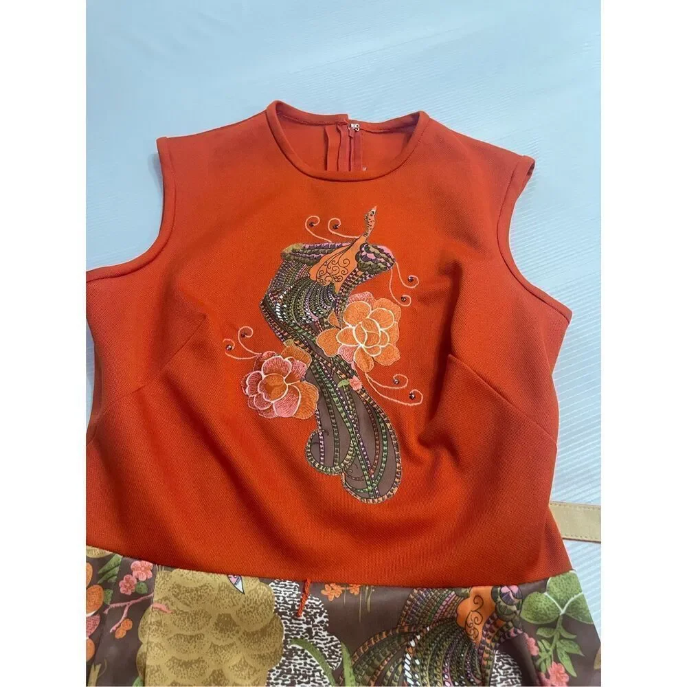 Mel Warshaw Vintage Floral 60s Retro Dress Size 12